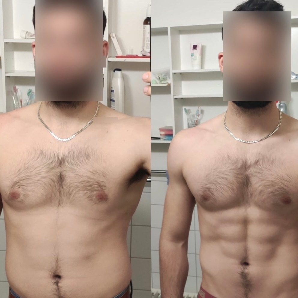 Transformation avant / après d'un membre Beexfit