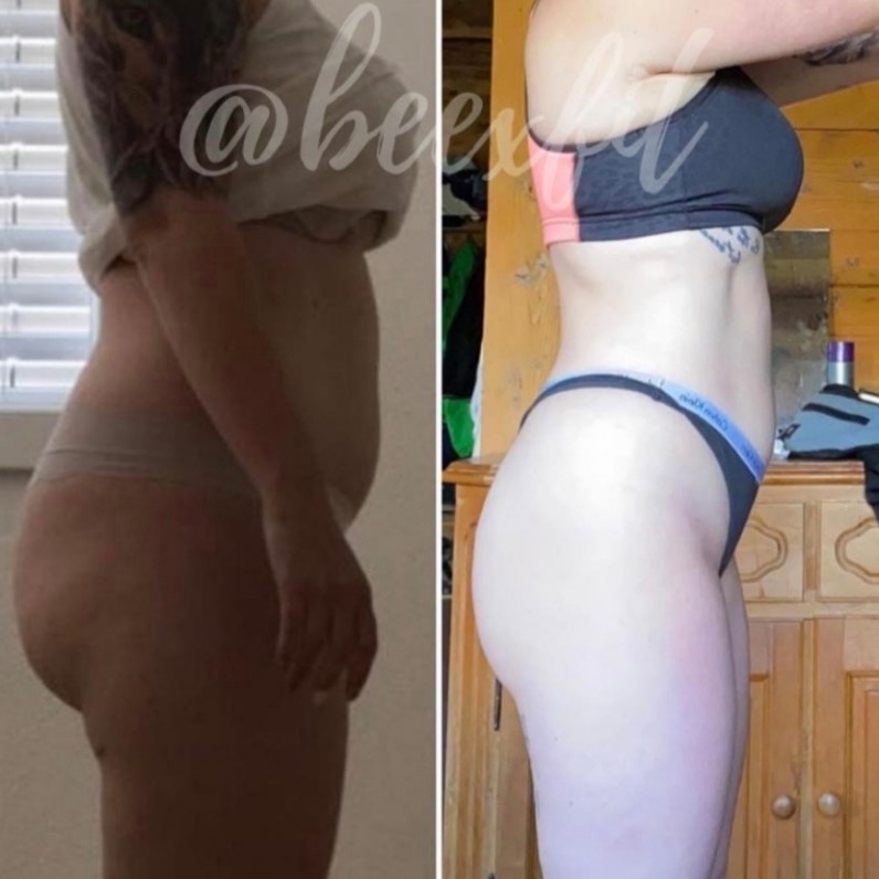 Transformation avant / après d'un membre Beexfit