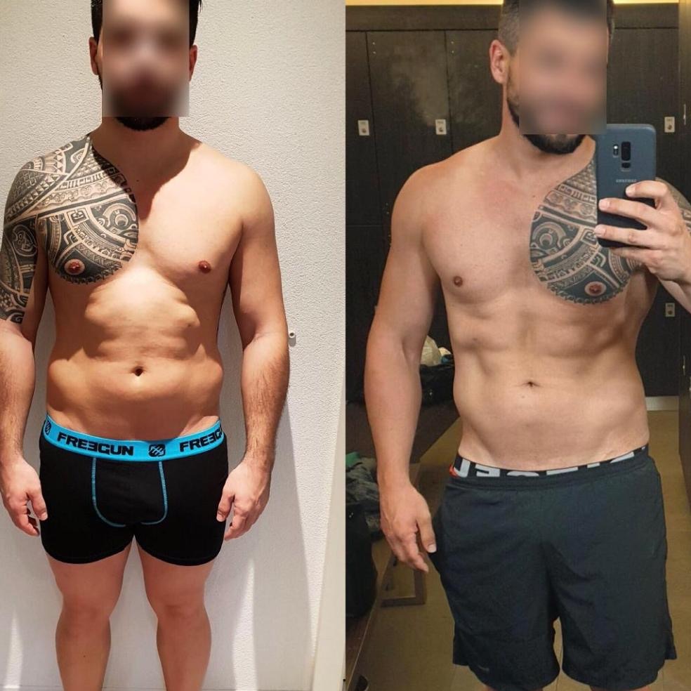 Transformation avant / après d'un membre Beexfit