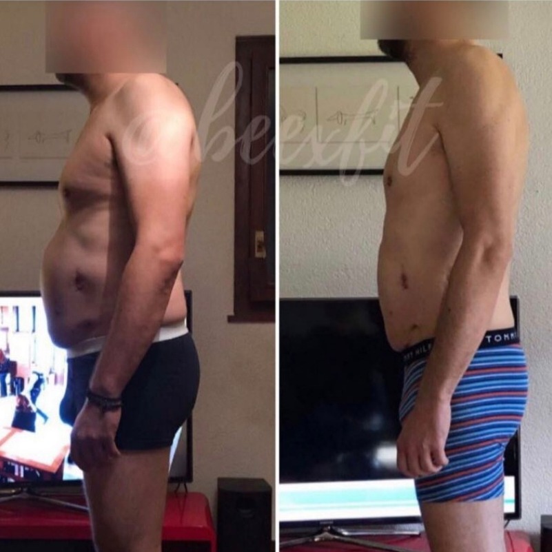 Transformation avant / après d'un membre Beexfit